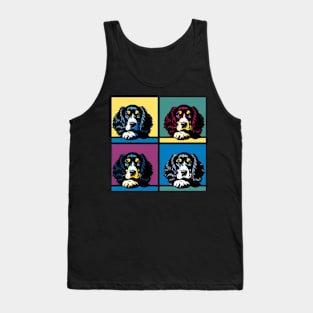 Pop Retro Spaniel Art Painting - Cute Puppy Tank Top